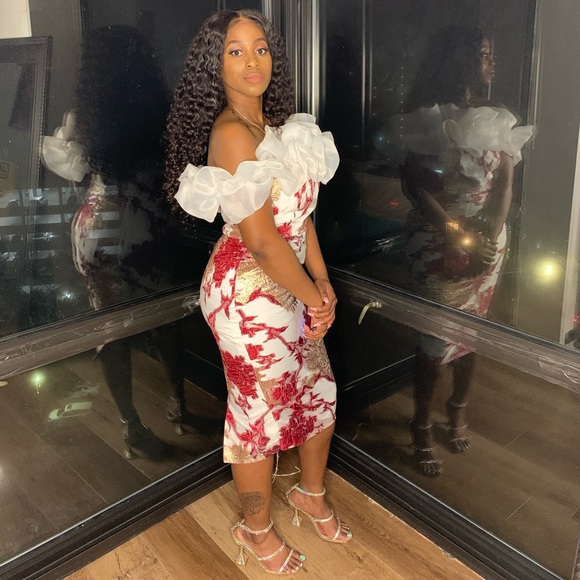 ❣️Lace Brocade Dress❣️ - Picture 3 of 7